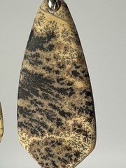 Natural Dendritic Fern Agate French Wire Flat Pull Drop Earrings lightweight