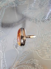 Vintage Sterling Silver Amber Ring/Earrings & Pendant Same Day Shipping Read