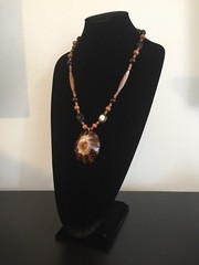 Shell Pendant Necklace with Shades of Tan and Black – 25.25 in.