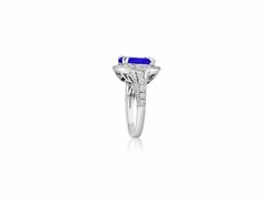 LARGE 3.51CT DIAMOND & AAA TANZANITE 14KT WHITE GOLD 3D FILIGREE ENGAGEMENT RING