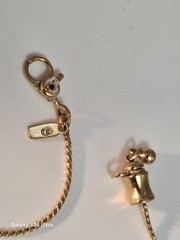 Vintage Monet Lariat Necklace Gold Tone Cream Enamel Good Luck Charms Heart