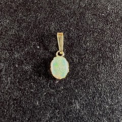 Natural Australian Pin Fire Opal Pendant Necklace, 14K Solid Gold, 0.95 CTW