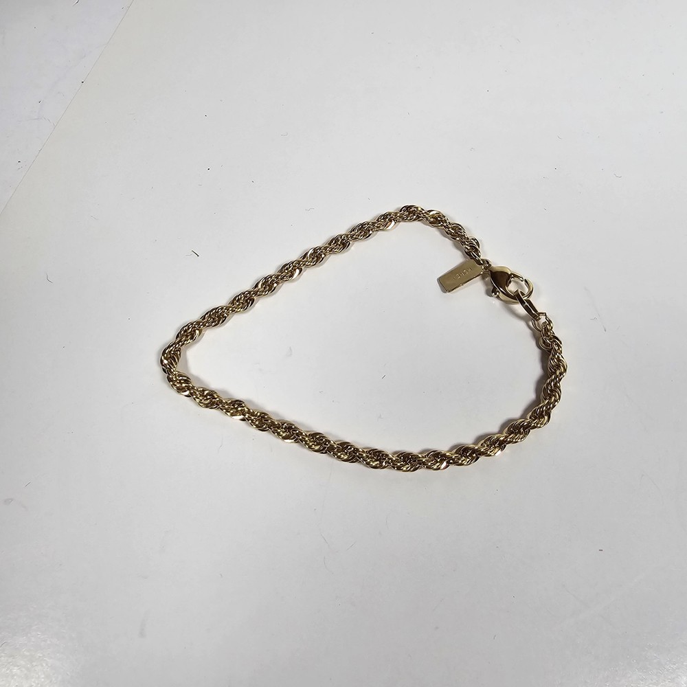 Vtg Twisted 14K GP Yellow Gold Plate Bracelet 7.5 In