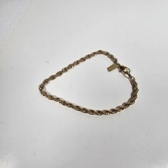 Vtg Twisted 14K GP Yellow Gold Plate Bracelet 7.5 In