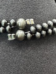 Southwestern Style Wrap Bracelet Cream Faux Stone Silver Tone Beaded
