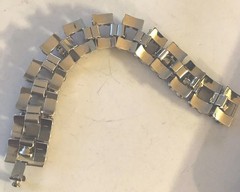 Vintage Rhinestone Raised Prong Setting Bracelet 7” X 3/4”
