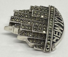 VTG Judith Jack J.J. Sterling Silver Markasite New York Skyscraper Pin Brooch17g