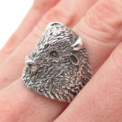 925 Sterling Silver Vintage Buffalo Oxidized Ring Size 8.75