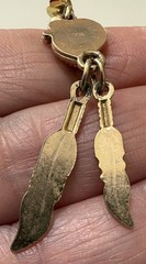 Vintage Southwestern Wm Wheeler WMCO Goldstone Gold Tone Feather Dangle Earrings