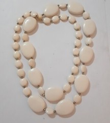 Vintage Lucite Bead Necklace 12 to 24 mm *38 inch