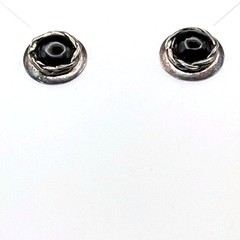 Vintage Sterling Silver 925 Black Onyx Boho Post Stud Earrings