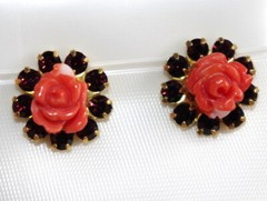 Vintage Gorgeous 10MM Garnet Seed Flower Jackets For Earrings Use W Any Studs