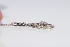 Antique Circa 1920s Art Deco 18k Gold Natural Diamond Pendant Necklace