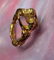 Lady Bodies Ring 24K GP Size 9 two Lesbian LGBT Gay Pride Original by JKL 820