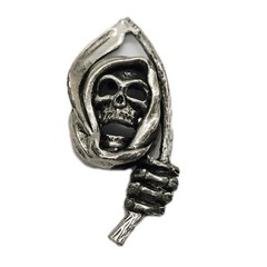 Gothic Grim Reaper Pendant JPI 2000 JPI Halloween Vintage Signed 1.75 in