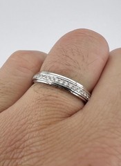 Designer 18k White Gold .45ct Diamond Eternity Wedding Spinner Band Ring Sz 9