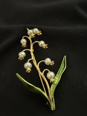 METROPOLITAN MUSEUM OF ART MMA Sterling FRESHWA PEARLS LILY OF THE VALLEY BROOCH