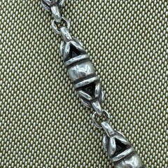 BRIGHTON Vintage Silver Necklace With Square Drop And Elegant Barrel Motif