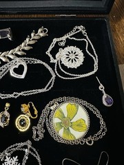 Lot Of 20+ Vintage Costume Jewelry Whiting Davis Bulova Loose Stones & More
