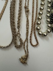 Vintage Costume Jewelry Lot 12 Pairs Earrings & 17 Necklaces Gold & Silver Tone