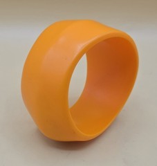 VINTAGE 80’s MOD Chunky Irregular Asymmetrical Orange Plastic Bangle Bracelet