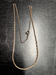 Vintage Silver Chain Necklace 16 Inch Silver Tone Signed Japan
