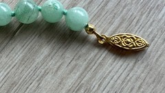 Vintage Hand-Knotted India Jade Adventure Bead Necklace 24”