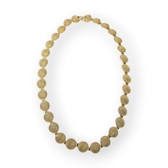 Vintage Rope Spiral Chain Necklace Round Link Matte Gold Plated 80s 17.5″ Long