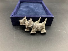 Carolee Signed Limited Edition 1997 SCOTTY DOGS Rhinestone Brooch PIN