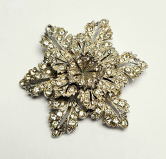 Flower Vintage Brooch Signed ORA Star filigree milgrain 3d large 2″ inch Layered