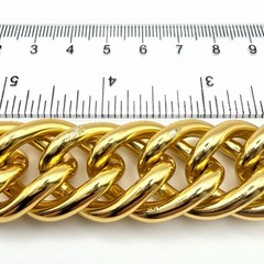 Vintage Anne Klein 24 Inch Heavy Chunky Gold Tone Curb Chain Statement Necklace