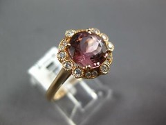 ESTATE 2.42CT DIAMOND & AAA PINK TOURMALINE 14KT ROSE GOLD ROUND ENGAGEMENT RING