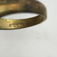 Vintage Sterling Silver Gold Plated Multi Color Cubic Zirconia Stone Ring sz 7