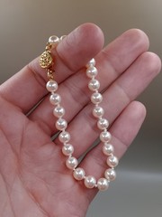 Vtg Faux Pearl Bracelet 7″