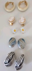 VTG Lot 11 Pair Clip-On Earrings Avon Marvella + no brand Wedding Dress Up Party