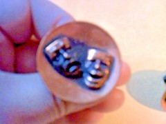 “KIM” Comedy Tragedy Mask Cuff links Drama Faces Theater Acting/Actor/Actress