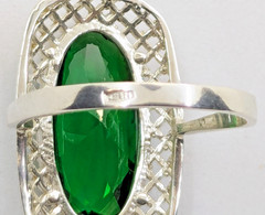 Vintage Luxury RING Silver 925 with Chic Big Bright Stone -size: 9US (19mm)| #53