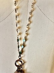 Vtg 35” Beaded Chain Necklace W Charms 20” Drop
