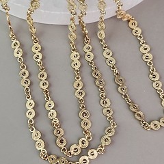 Vintage Vendome Chain Necklace Gold Tone Spirals Figure Eight 35″