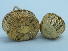 2 Minatare Sterling Silver Brown County Baskets PENDANT Charm Gold Over Vermeil