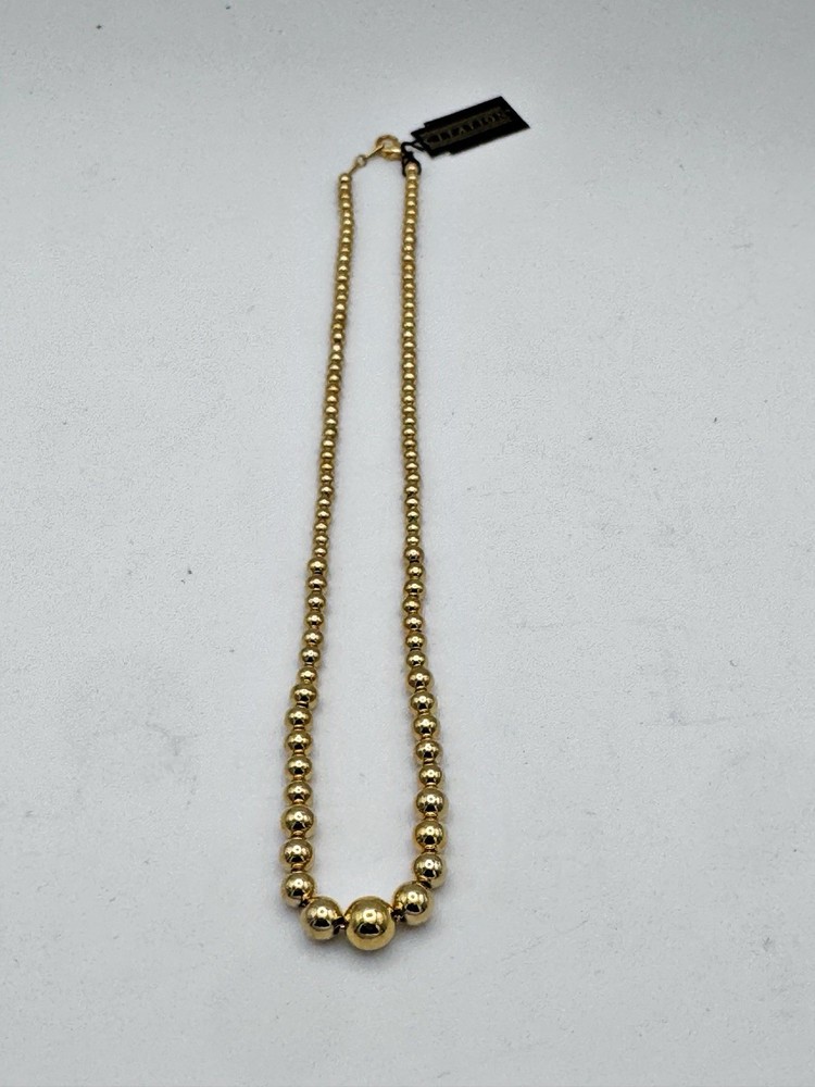 Vintage Citation Graduated Gold Tone Bead Necklace NOS With Tag 1980’s