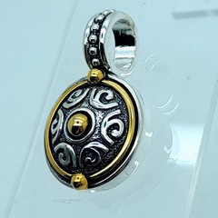 Vintage unique design style Two Tone round shape Pendant charm fashion jewelry