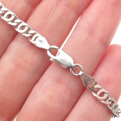 925 Sterling Silver Vintage Italy Anchor Mariner Link Bracelet 7″