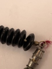 Funky Vintage Black Mod Acrylic Disc Necklace Barrel Closure Clasp Beaded Long