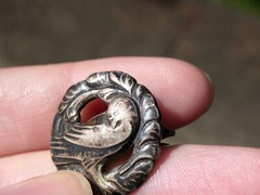 Antique Georg Jensen 830 Silver Denmark Peace Dove Pin 3.7g Early Design .75 In