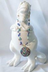 Vintage necklace Kenneth Cole set, KC zebra, Laura Ashley pendant & multi color