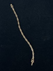 Vintage 925 FAS Gold Tone Amethyst CZ Tennis Bracelet 7.75”