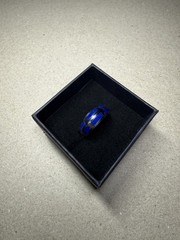 Stunning Vintage High Polish Flush Lapis Lazuli Blue Gemstone Ring Sz 7