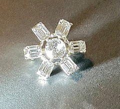 Vintage Signed Coro Rhinestone Pin Brooch Six Spokes Grandmother’s Brooch/Pin