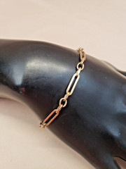Vintage 12K Gold Filled Oval Link Chain Bracelet